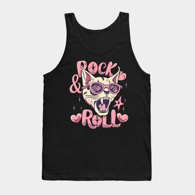 Rock And Roll Pinky Cat Tank Top by FanArts